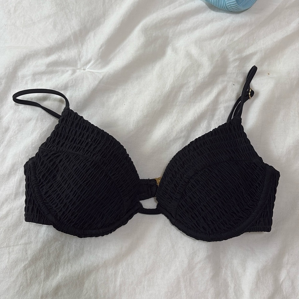 White Fox Black Underwire Bikini